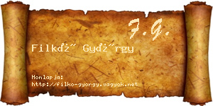 Filkó György névjegykártya